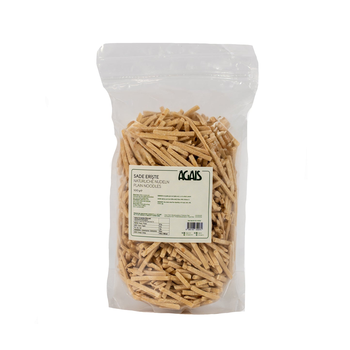 Natürlische Nudeln 500 gr