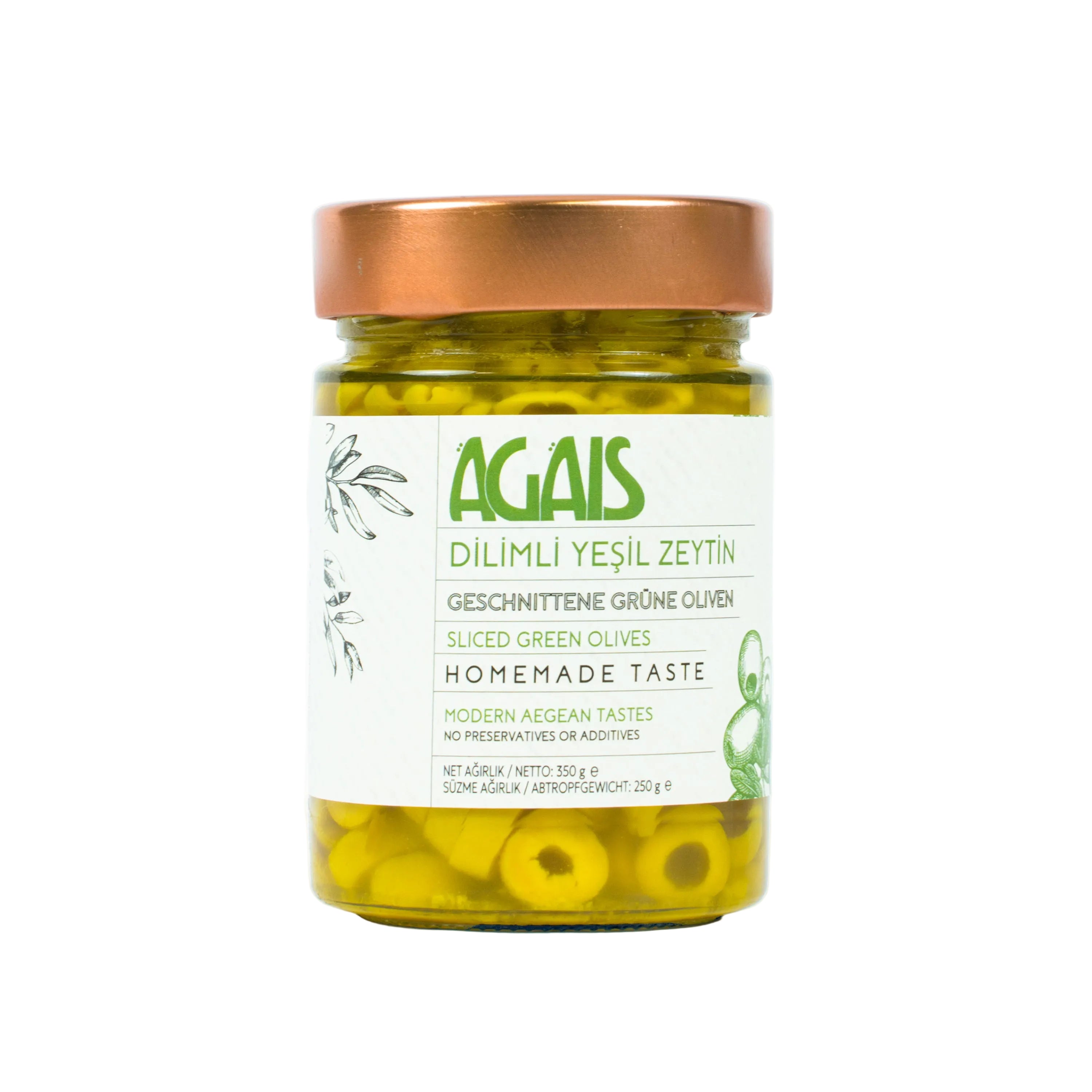 Geschnittene Grüne Oliven 350 gr