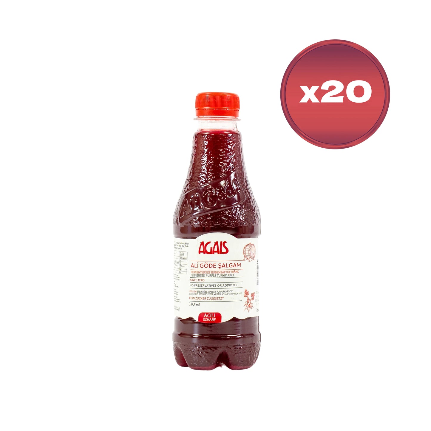Fermentiertes Rübensaft Getränk (Şalgam) – Scharf – 330ml (20×330 ml Flasche)
